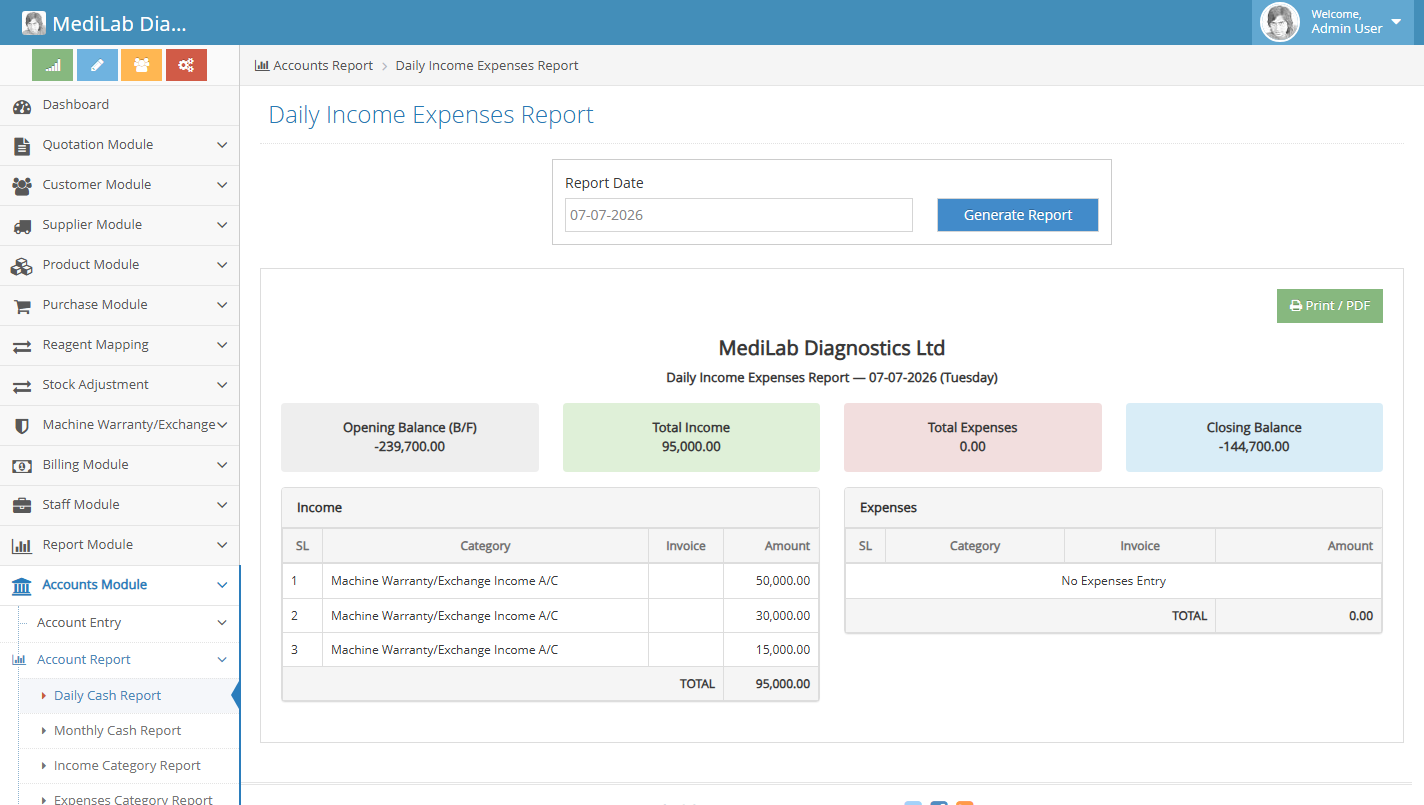 Account Reports screenshot